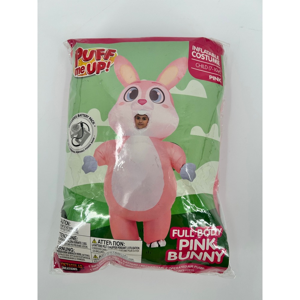 Spooktacular Creations Inflatable Pink Bunny Costume Child 7-10yr Puff Me Up!
